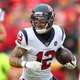 Kenny Stills #12 of the Houston Texans carries the ball against the Kansas City Chiefs during the second quarter in the AFC Divisional playoff game at Arrowhead Stadium on January 12, 2020 in Kansas City, Missouri.